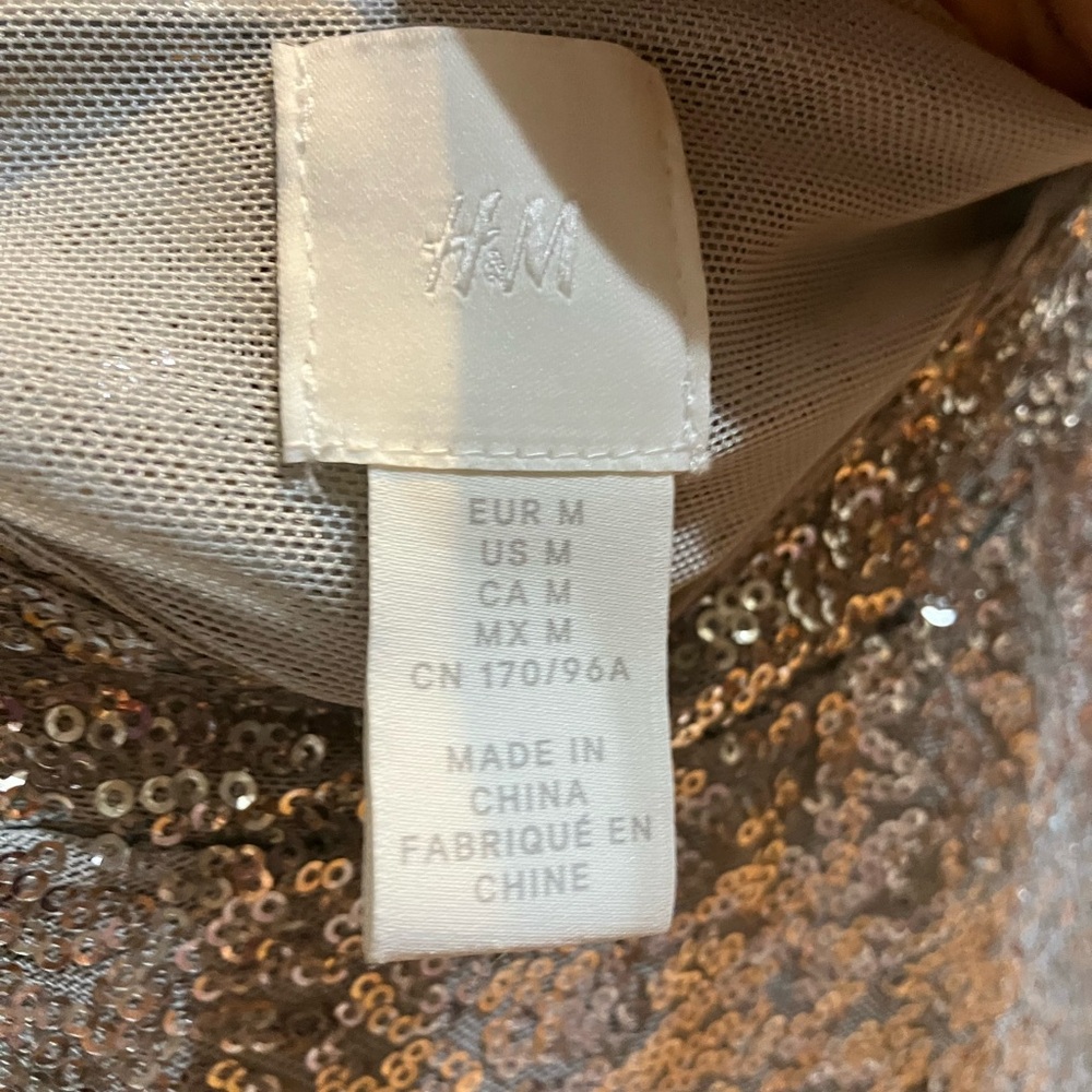 H&M sequin crop top in mesh, last call - like new, M - Picture 3 of 4